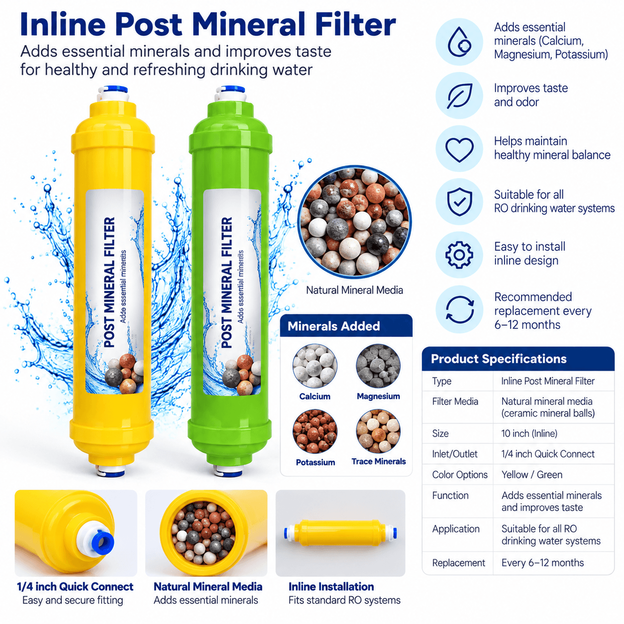 Inline Mineral Filter available from Aqua Crystal UAE